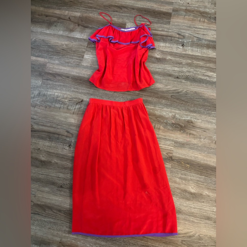Oscar de la Renta vintage matching skirt set